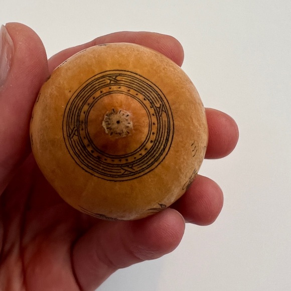 Antique lanzou carved etched gourd Chinese Zodiac year of rooster folk art - Picture 7 of 11